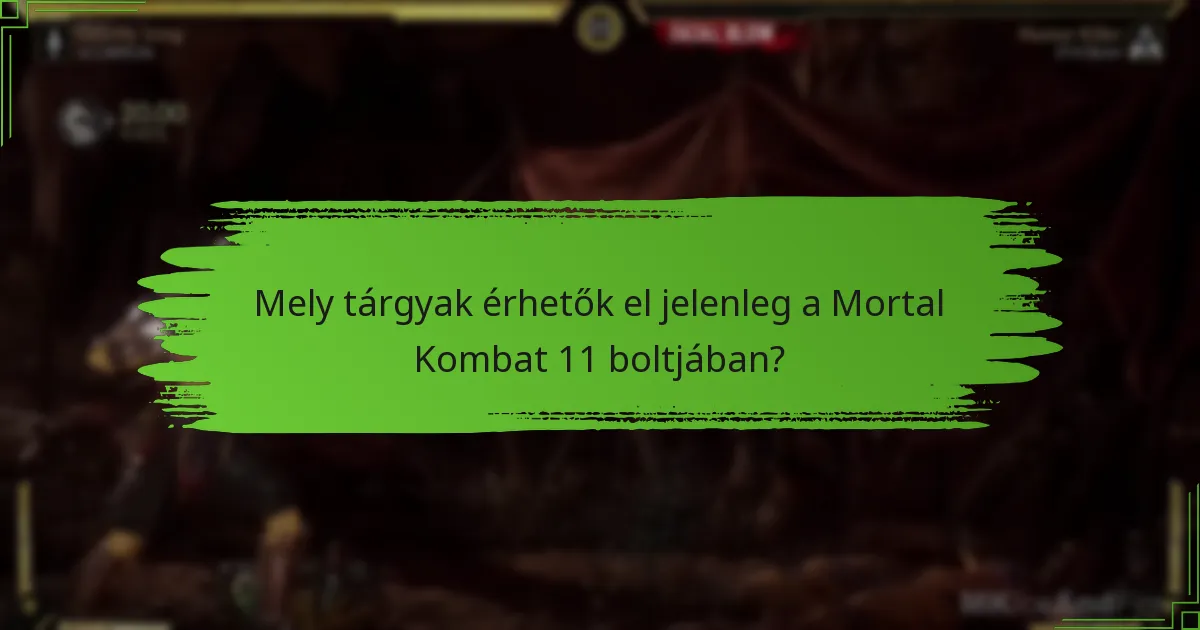 Mely tárgyak érhetők el jelenleg a Mortal Kombat 11 boltjában?