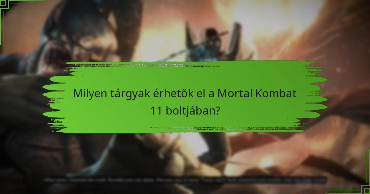 Milyen tárgyak érhetők el a Mortal Kombat 11 boltjában?